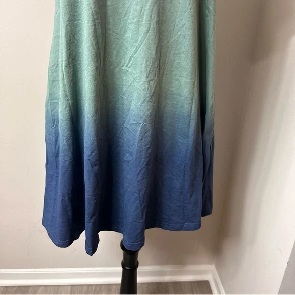 Seafoam Green & Blue Dress Ombré T Shirt Dress in Size Small - Picture 3 of 6